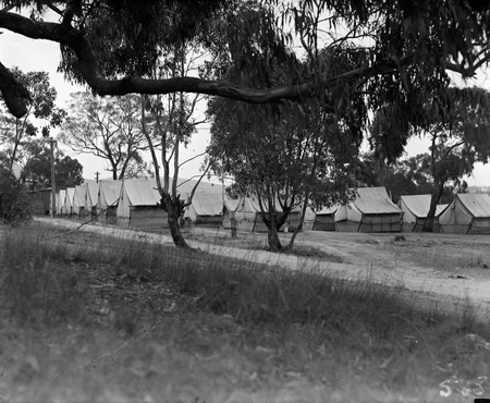 Tradesmen's mess, Westlake Camp. Opposite present Yacht Club Yarralumla.