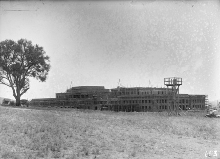 Parliament House under construction, from East Block.