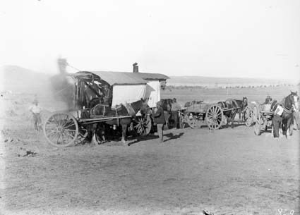 Keystone steam shovel and horse drays at work at East Block