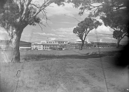 Parliament House under construction, from south west