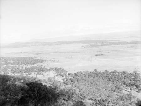 Panorama from Mt Ainslie over Anzac Parade (was Gallipoli Parade).
