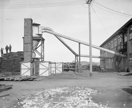 Sawdust extraction and exhaust furnace from the saw mill and carpenters shop, Kingston Power Station, Eastlake.