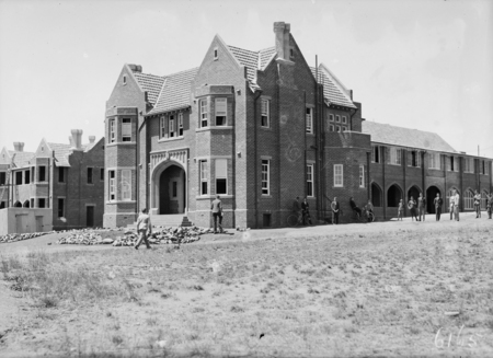 Canberra Boys Grammar School, Flinders Way, Red Hill. Headmaster's home on the left.
