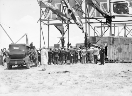 General view of Foundation Stone laying ceremony at Presbyterian Church. Governor General's Car on the left.