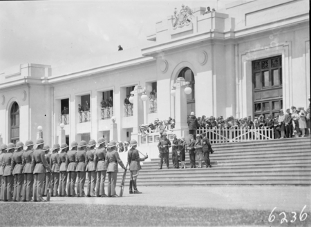 Armistice Day Ceremony with the Royal Military College Cadets on parade in front of Parliament House.