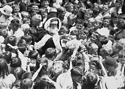 Children with Santa Claus at Telopea Park School, New South Wales Crescent, Barton