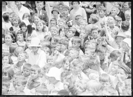 Children waiting for Santa Claus at Telopea Park School, New South Wales Crescent, Barton.