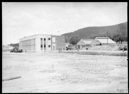 CSIR Division of Entomology, Laboratories and Offices on the left. Insectariums in centre. Clunies Ross Street, Black Mountain.