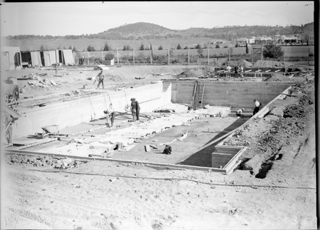 Manuka swimming pool under construction, Manuka Circle, Kingston.