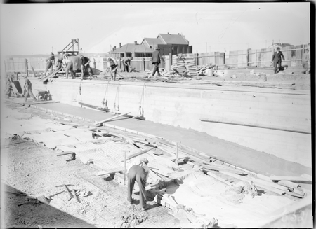 Manuka swimming pool under construction, Manuka Circle, Kingston.