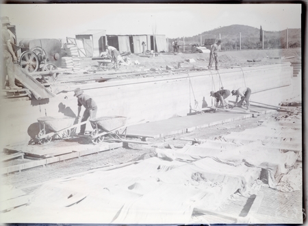 Manuka Swimming pool under construction, December 1929.