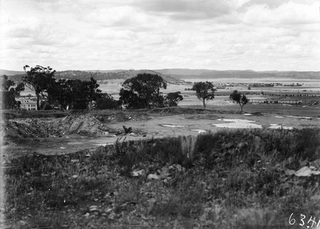 View to north east from Capital Hill. Hotel Kurrajong on the right.