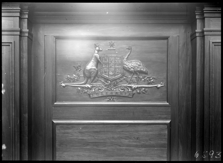 Australian Coat of Arms, senate chamber, Parliament House.