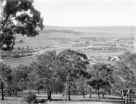 View from Red Hill over Collins Park, Manuka and Kingston to Duntroon.