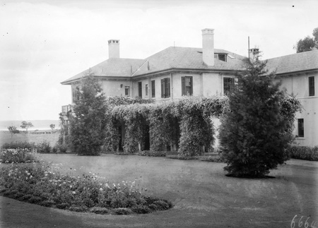 Prime Minister's Lodge with Pergola and Banksia Rose.