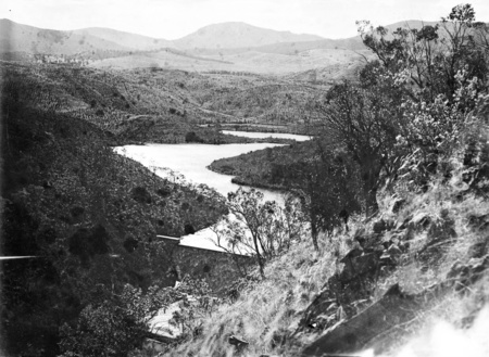 Upstream, Cotter Dam and wall.