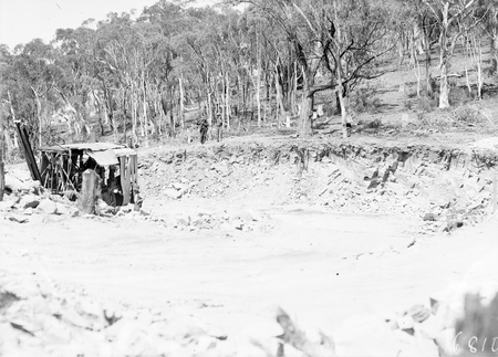 View of excavation of reservoir at Black Mountain.