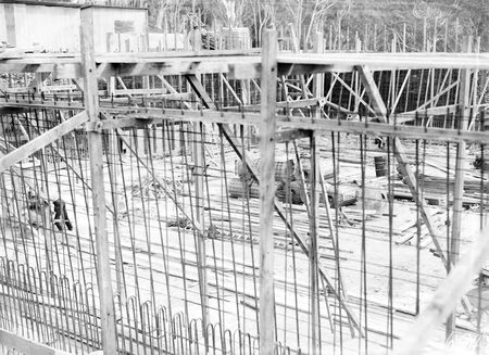  Black Mountain reservoir showing steel reinforcement and concrete form work.