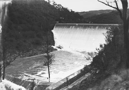 Cotter Dam, spillway and stilling pond