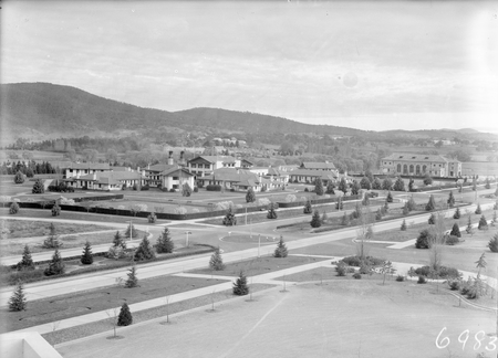 Commonwealth Avenue, Hotel Canberra and Albert Hall from West Block.