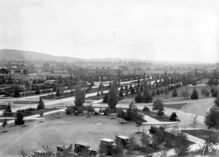 Commonwealth Avenue, Hotel Canberra and Albert Hall from West Block Offices.