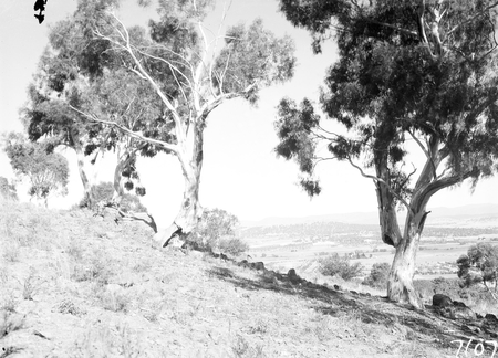 Distant view of Parliament House from Mt Ainslie.