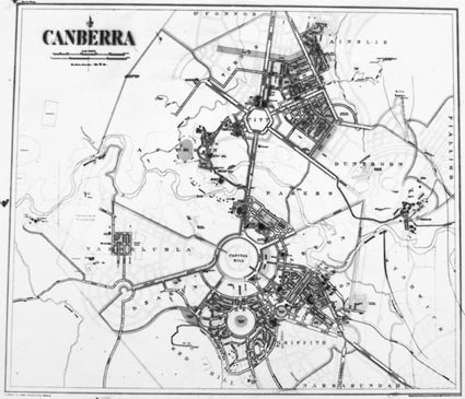 Photo of map of the City of Canberra