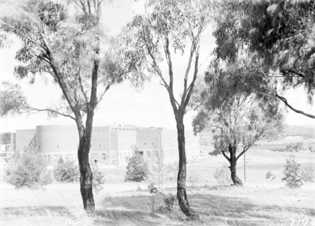 Australian War Memorial, under construction from the rear (north).