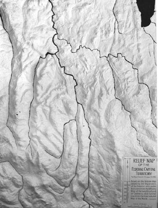 Plaster relief map of the Federal CapitalTerritory