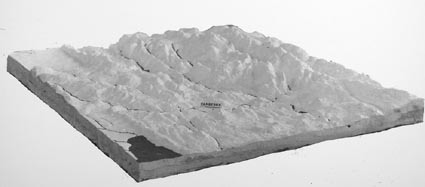 Plaster relief model of the Federal Capital Territory and the Snowy Mountains