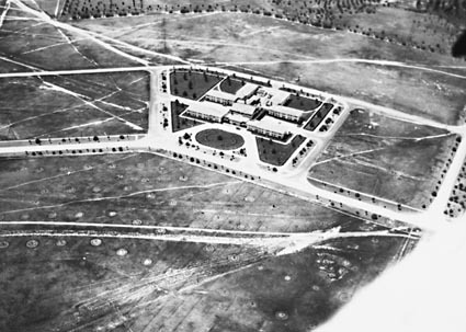 Hotel Kurrajong, National Circuit, Barton, from the air