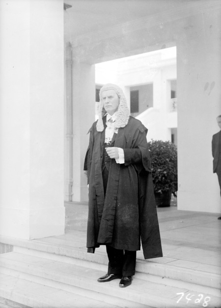 The Honourable GJ Bell in Speakers Robes of Office.