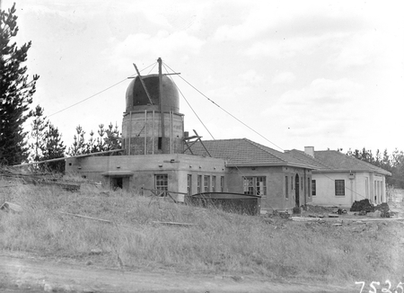 Solar tower under construction at the Commonwealth Solar Observatory on Mt Stromlo.