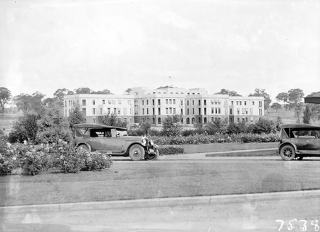 West Block Offices and gardens from Commonwealth Avenue.