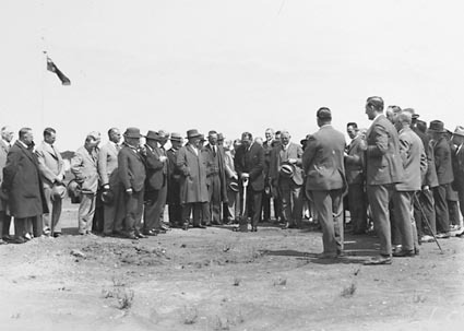 Turning first sod for the Administrative Offices in Parkes