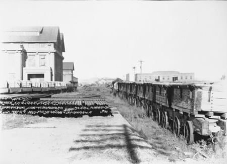 Railway  trucks for disposal - row of brickworks trucks at Kingston Power Station