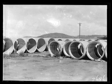 Concrete pipes at the Kingston factory.
