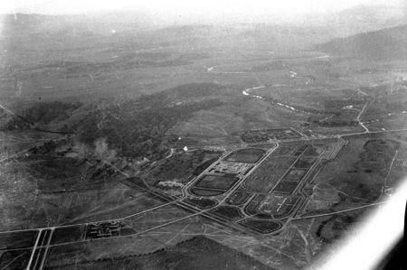 Aerial View. Parliament House, East and West Block Offices.