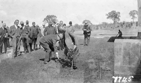 Tree planting ceremony in front of Parliament House.