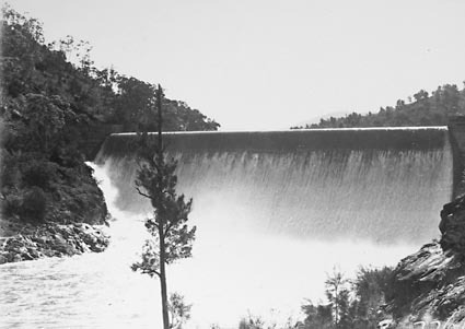 Cotter Dam wall, spillway and stilling pond