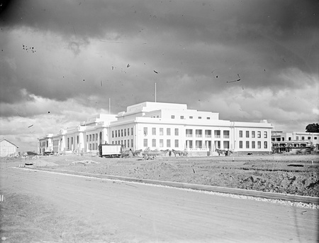 Parliament House under construction from north west.
